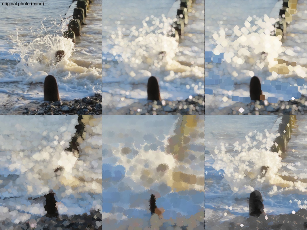 More experimentation to show various affects, abstracting a photo. Effect applied multiple times with different settings.